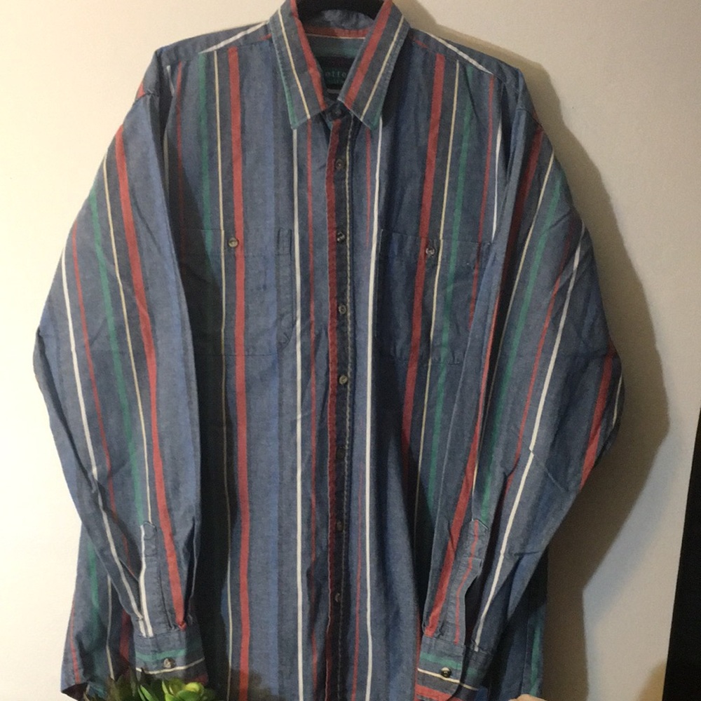 NWOT vertical striped button down top